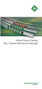 A New Product Family: CSX...S-Series Thin-Section Bearings