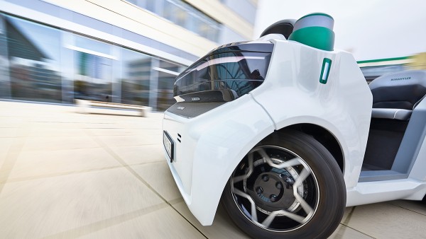 Schaeffler Intelligent Cornering Module: Im Cornering Module sind die vier Radnabenmotoren sowie alle Fahrwerkskomponenten untergebracht. Es ermöglicht einen Lenkeinschlag aller vier Räder bis 90 Grad und damit eine enorme Manövrierbarkeit.