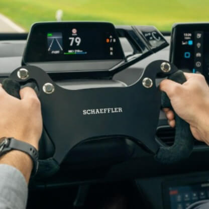 Steering wheel with Schaeffler logo Steering wheel with Schaeffler logo