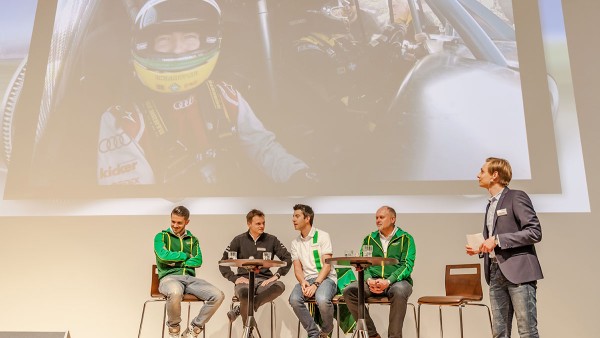 Formula Student participants and Schaeffler representatives at the Motorsport Academy in Herzogenaurach
