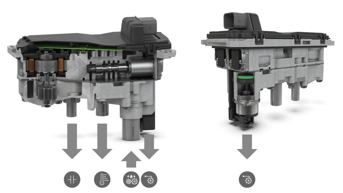 Bild 5: Schnittdarstellung des vollintegrierten „Cooling + 2“-Aktorsystems