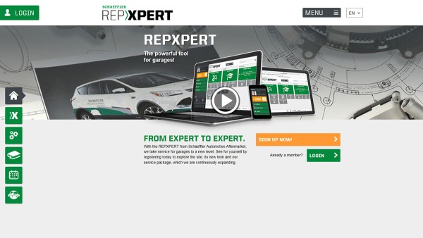 With REPXPERT, Schaeffler supports garages with up-to-date vehicle data and detailed information in their daily work and bundles all technical services for LuK, INA, FAG and Ruville products under one roof.